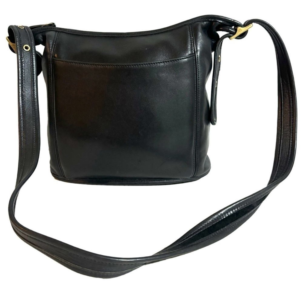 Coach vintage black leather crossbody handbag